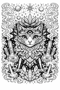 “Psycho‑Kitty Visions” Adult Coloring Book